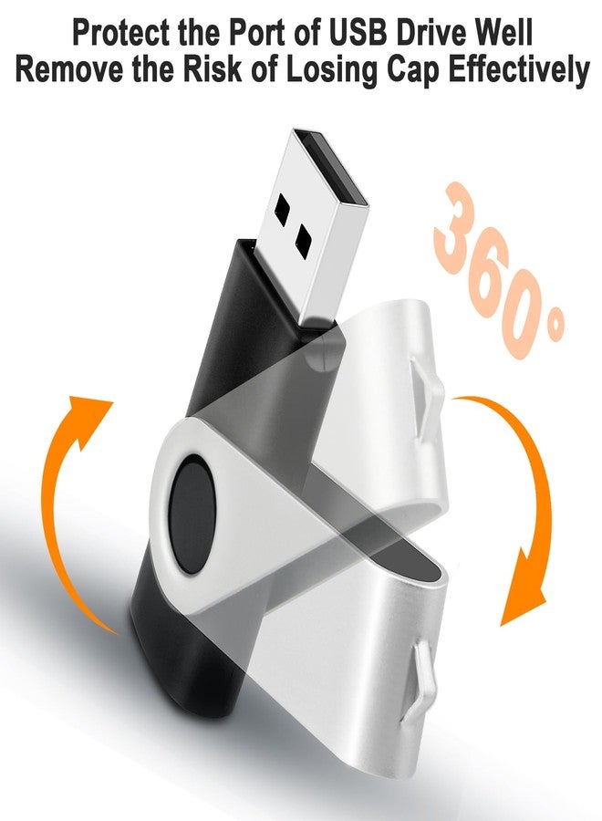 MECHEER عبوة من 10 وحدات تخزين فلاش USB سعة 8 جيجابايت، ذاكرة فلاش USB 2.0 لتخزين البيانات ونسخها احتياطيًا، ذاكرة فلاش USB مزودة بمؤشر، ذاكرة فلاش USB بتصميم دوار - Image 3