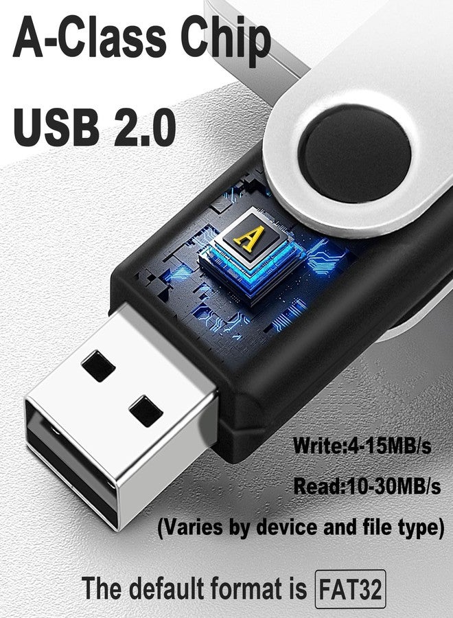 MECHEER عبوة من 10 وحدات تخزين فلاش USB سعة 8 جيجابايت، ذاكرة فلاش USB 2.0 لتخزين البيانات ونسخها احتياطيًا، ذاكرة فلاش USB مزودة بمؤشر، ذاكرة فلاش USB بتصميم دوار - Image 2