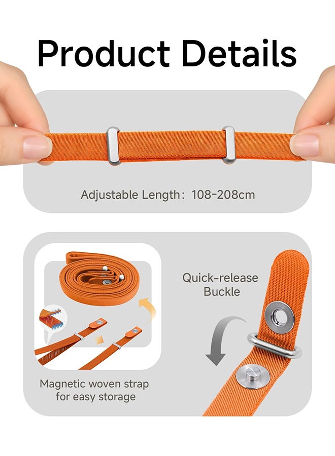 O Ozone Magnetic Crossbody Strap for iPhone 17/Pro/Max/Air Phone Cases with Dual Lanyard Holes, Adjustable Neck Lanyard for Women & Men - Orange - Image 2