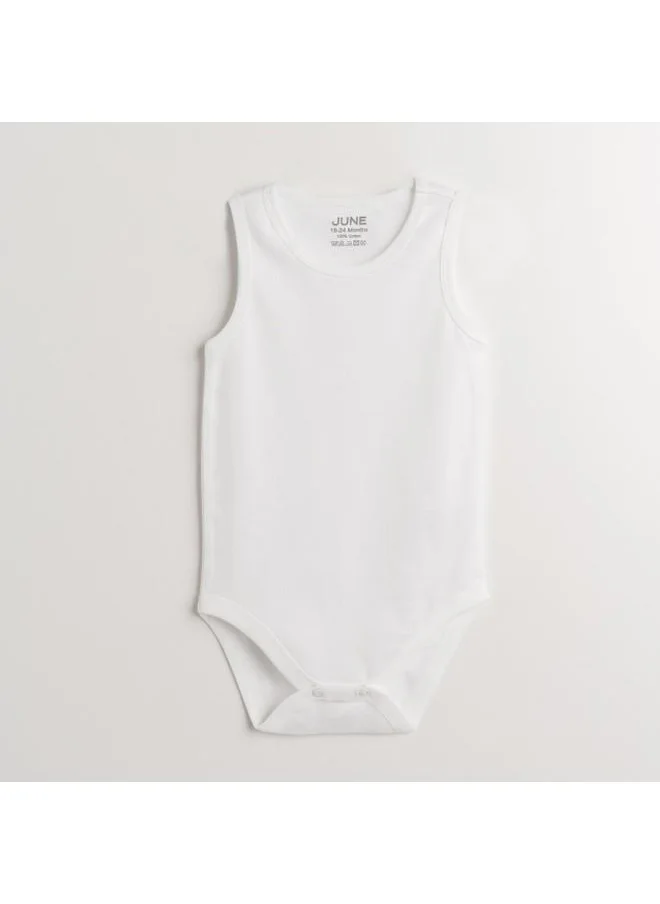 JUNE June Baby Basic Crew Neck 2-Pack Athlete Bodysuit White White