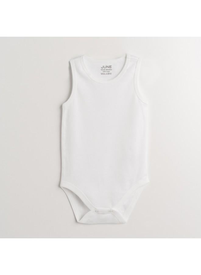 June Baby Basic Crew Neck 2-Pack Athlete Bodysuit White White - Image 2