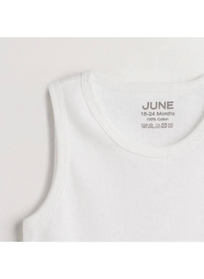 جون June Baby Basic Crew Neck 2-Pack Athlete Bodysuit White White