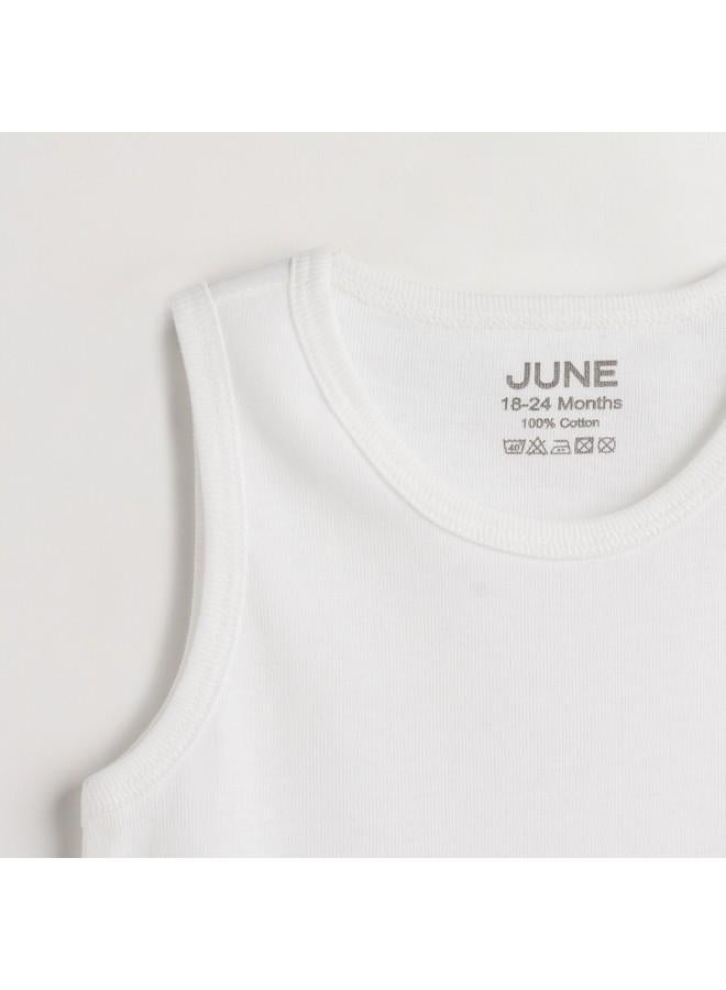 June Baby Basic Crew Neck 2-Pack Athlete Bodysuit White White - Image 4