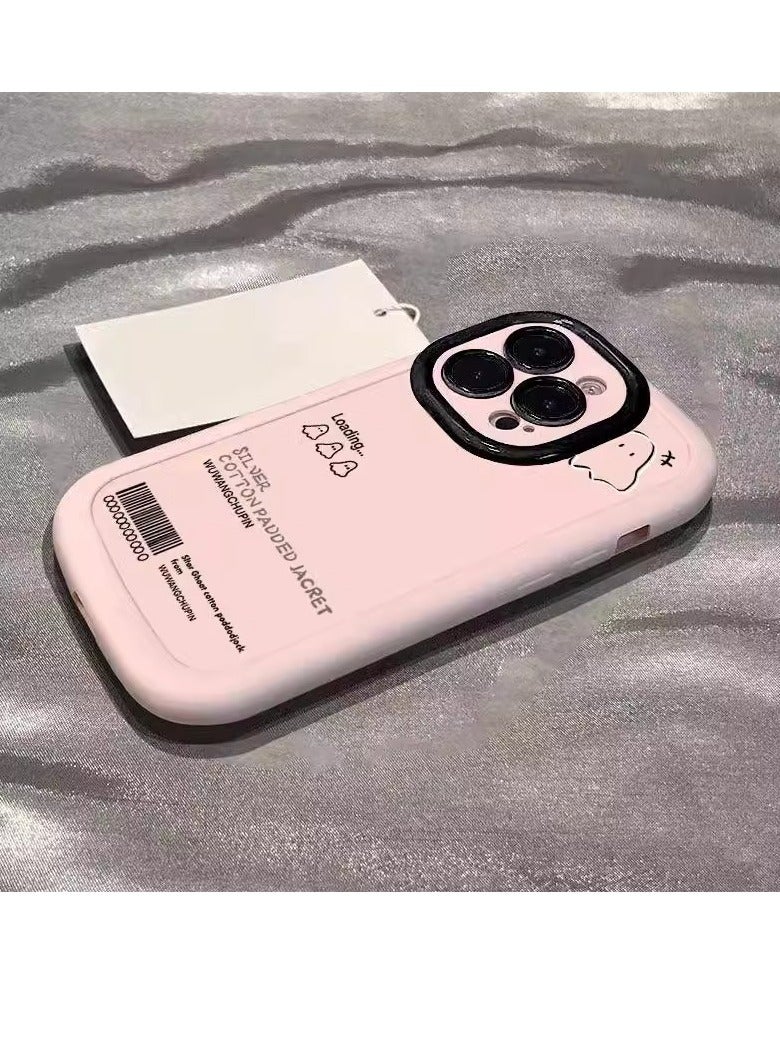 NIBEMINENT Minimalistic Little Ghost Protective TPU Case Cover For iPhone 16 Pro Max, Pink