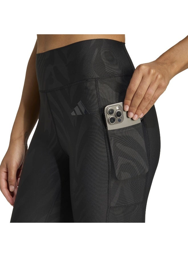 Adidas Optime Aop Black Training Tights For Women XS - Image 5