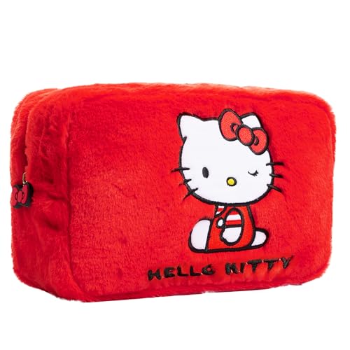 Hello Kitty حقيبة مكياج هالو كيتي اللطيفة، حقيبة سفر فاخرة، حقيبة تجميل مزودة بسحاب، حقيبة أدوات تجميل للنساء والمراهقات والفتيات، هدية لها - Image 1