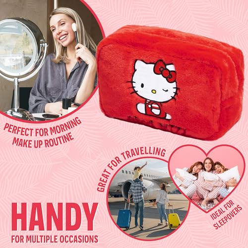 Hello Kitty حقيبة مكياج هالو كيتي اللطيفة، حقيبة سفر فاخرة، حقيبة تجميل مزودة بسحاب، حقيبة أدوات تجميل للنساء والمراهقات والفتيات، هدية لها - Image 5
