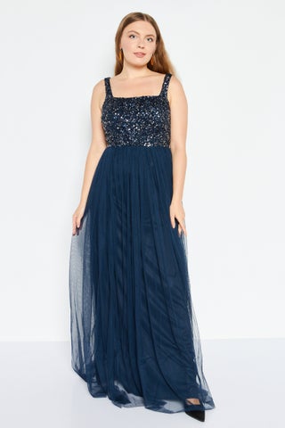 Women Textured Maxi Bridesmaid Dress, Navy Blue - pzsku/ZCBDA06711284D1D6A600Z/45/_/1726150867/89e71fa2-1bec-4da8-92dd-7ade1dee33d1
