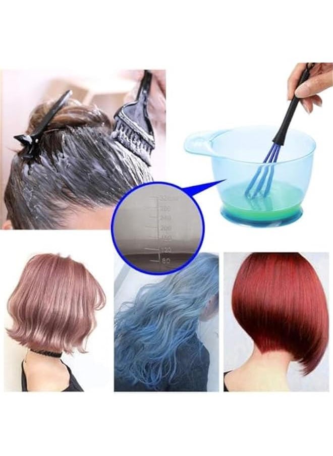 HOOKOR Hair Dye Coloring Kit with Hair Color Bowl,Dye Brush Comb,Tinting Bowl,Ear Caps,Dye Mixer,Bleach Tinting Brushes Tool for Salon Home Coloring Dye Kit (Blue)  - Image 5