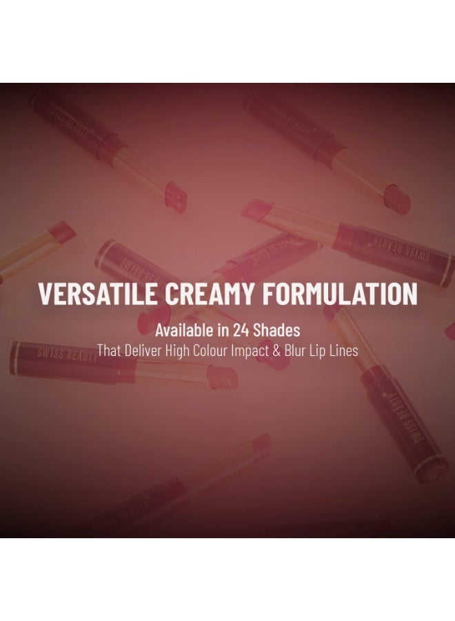 Swiss Beauty Non-Tranfer Matte Lipstick, Smooth & Waterproof, Siren In Scarlet, 2g - Image 4