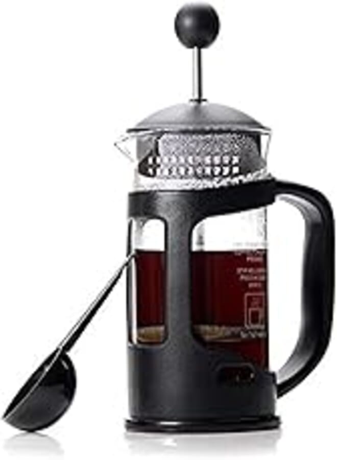 French Press Coffee and Tea Maker 350ml - Glass and Stainless Steel