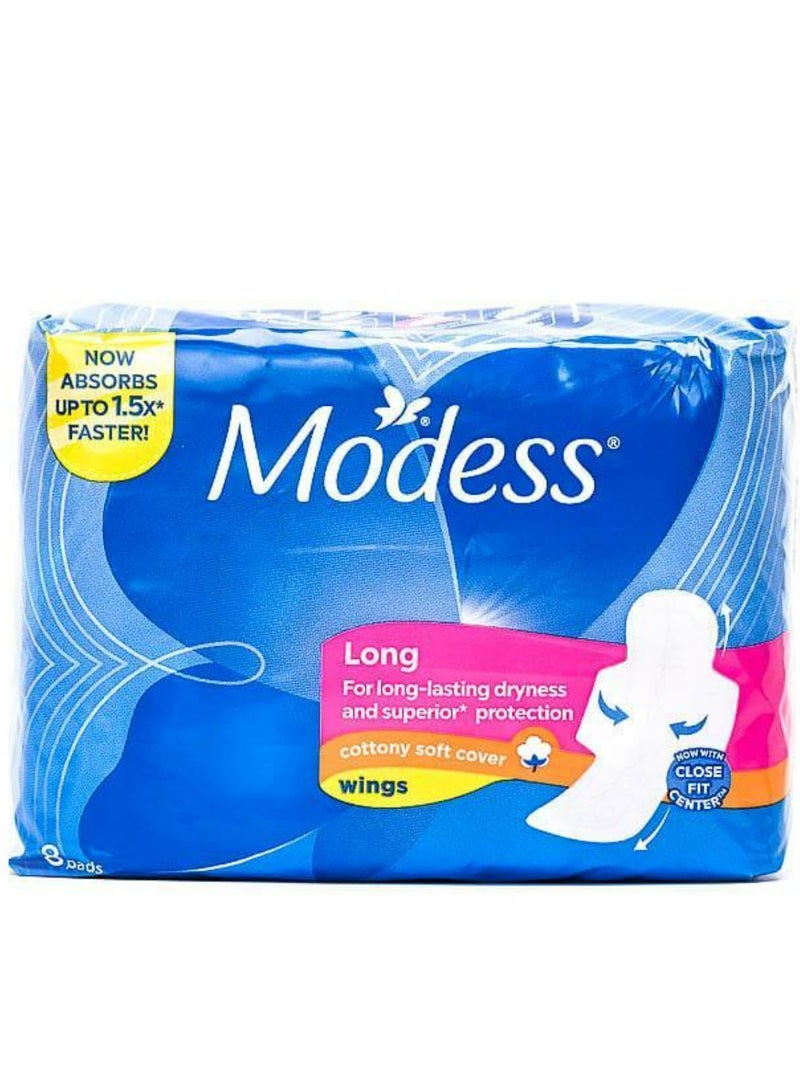 مودس عبوة من 8 فوط ممتازة لونج لجفاف يدوم طويلاً