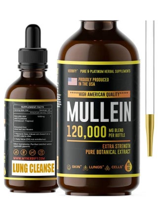 Mullein Drops Lung Cleanse Mullein Leaf Extract Powerful Mullein For Immune Support Mullein Extract For Lung Detox & Respiratory Support Made In Usa Herbal Supplements 4 Oz - pzsku/ZCBDA1BC56387A77B3913Z/45/_/1685515444/bc60c7a5-291b-4b5a-a813-19a0b317139c