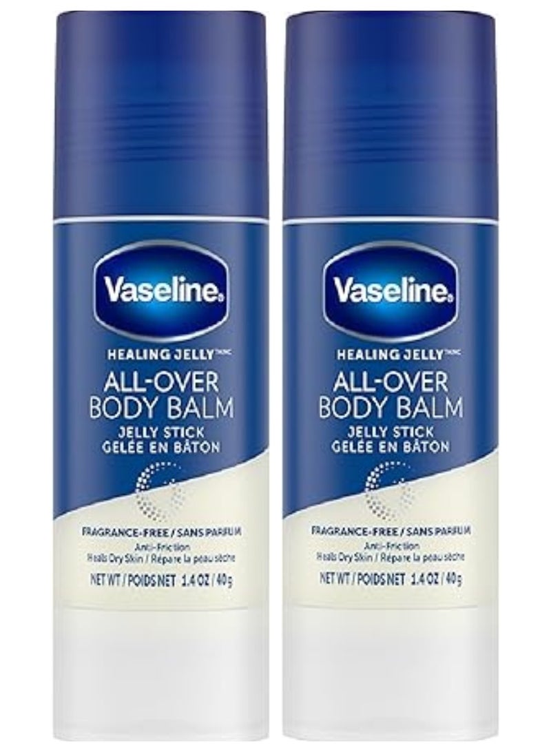 Vaseline Healing Jelly Body Balm Stick for Dry Skin Relief Unscented Targeted Healing for Hard-To-Reach Spots 40 g 2 pcs