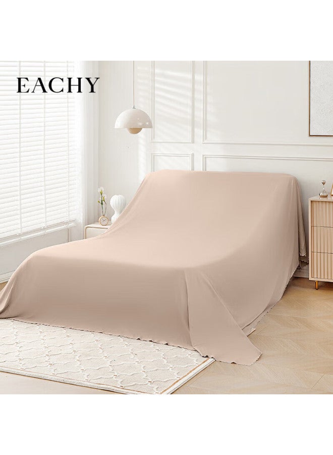 Eachy Home Dust Cover, Sofa Bed Dust Shield, Moving Protection Cloth, Protective Film, Bed Cover, Moisture-proof Cover, Almond Powder - Image 1