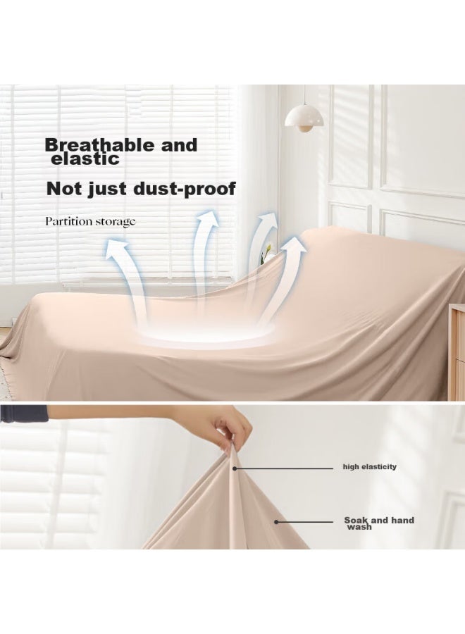 Eachy Home Dust Cover, Sofa Bed Dust Shield, Moving Protection Cloth, Protective Film, Bed Cover, Moisture-proof Cover, Almond Powder - Image 2