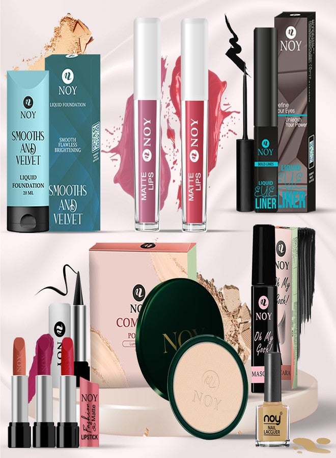 نوي مجموعة هدايا مكياج نوي للنساء، مجموعة مكياج يومية ساحرة، تشكيلة فاخرة من أساسيات التجميل لإطلالات أنيقة وعصرية بكل سهولة #11K178 - Image 1