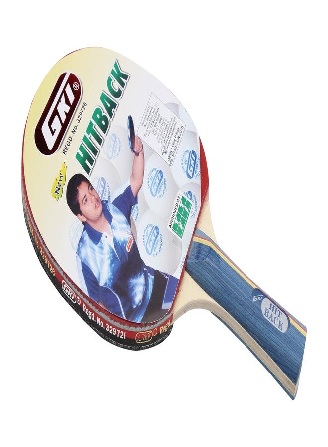 GKI Wood Hitback Table Tennis Racquet, Multicolor - Image 3