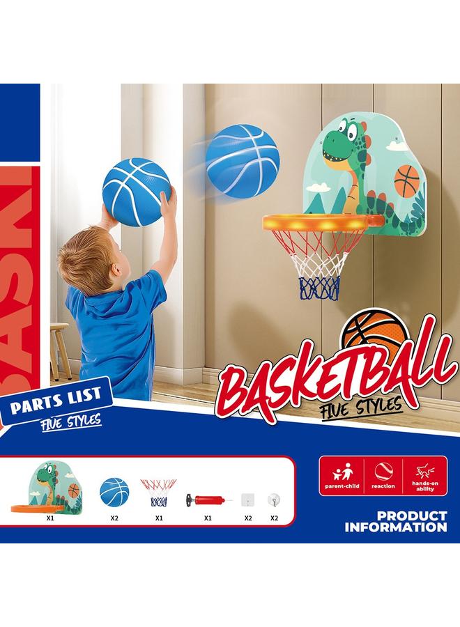 الأزرق جي دبليو <التنوير الرياضي> كرة السلة للأطفال لعبة إطار إطلاق نار الطفل الداخلي المضيء إطار الألعاب الرياضية - Image 1