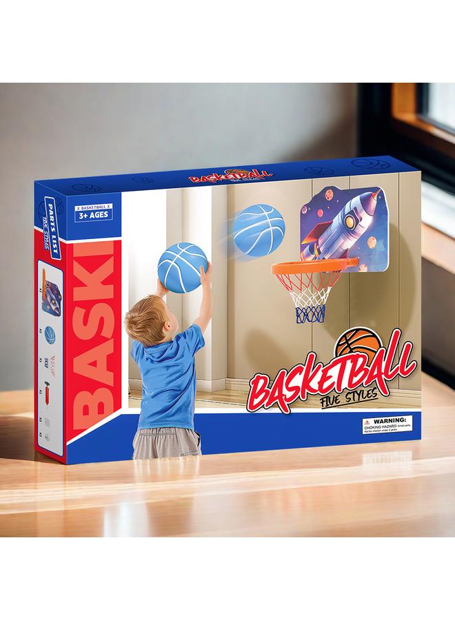 الأزرق جي دبليو <التنوير الرياضي> كرة السلة للأطفال لعبة إطار إطلاق نار الطفل الداخلي المضيء إطار الألعاب الرياضية - Image 2