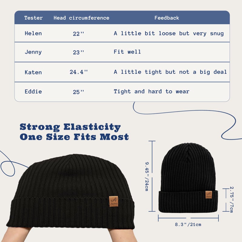 ACUSHLA Waterproof Windproof Cuff Beanie for Men & Women - Fleece-Lined Thick Warm Knitted Winter Hat for Cold Weather Unisex Heavyweight Watch Cap, Brown - Image 5