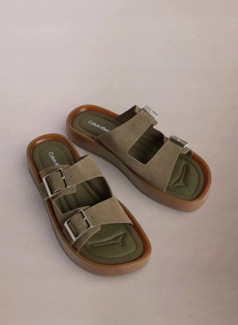 Calvin Klein Ergon Double Bar Suede Sandals