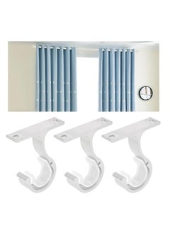 3Pcs Heavy Duty Metal Curtain Pole Brackets, Wall-Mounted Holders for 25mm-28mm Curtain Rods, Durable Single Rod Support Set for Easy Curtain Hanging.