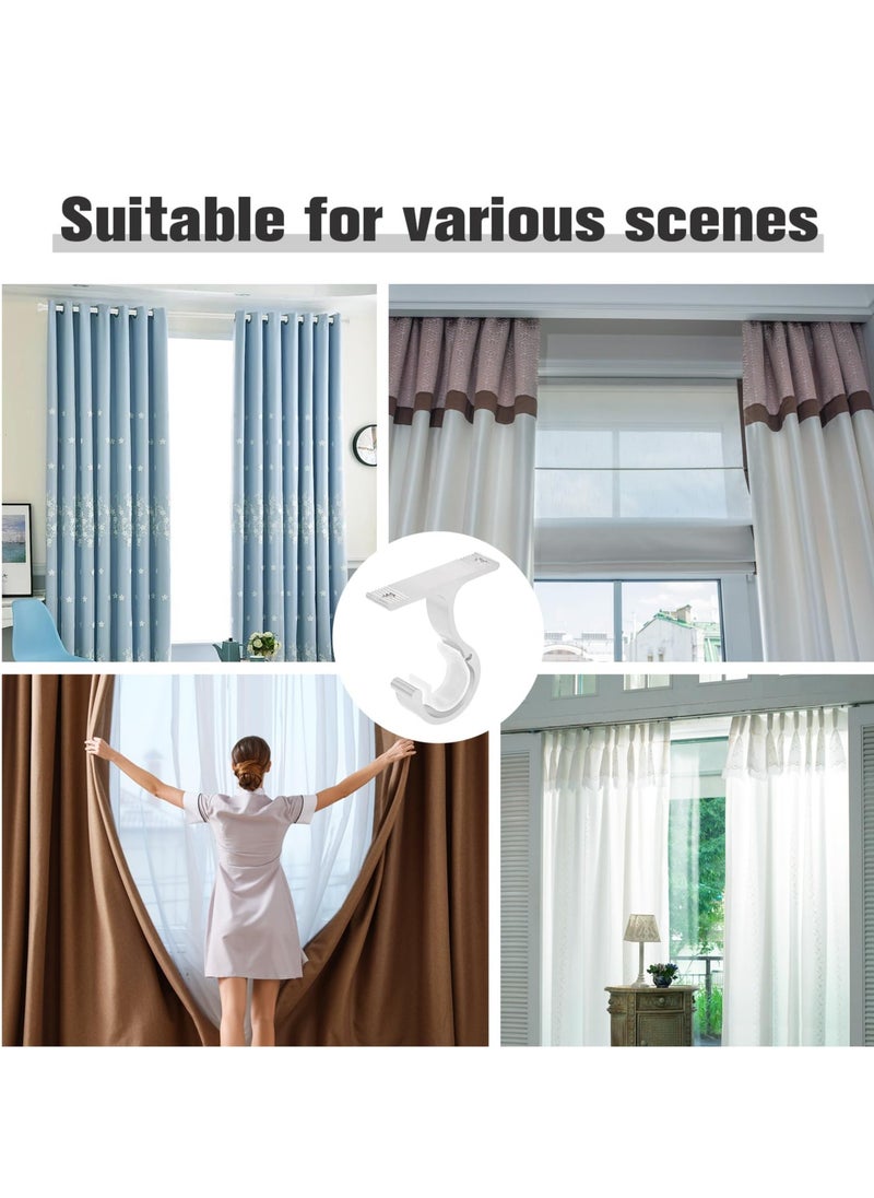 Generic - 3Pcs Heavy Duty Metal Curtain Pole Brackets, Wall-Mounted Holders for 25mm-28mm Curtain Rods, Durable Single Rod Support Set for Easy Curtain Hanging. - Image 1