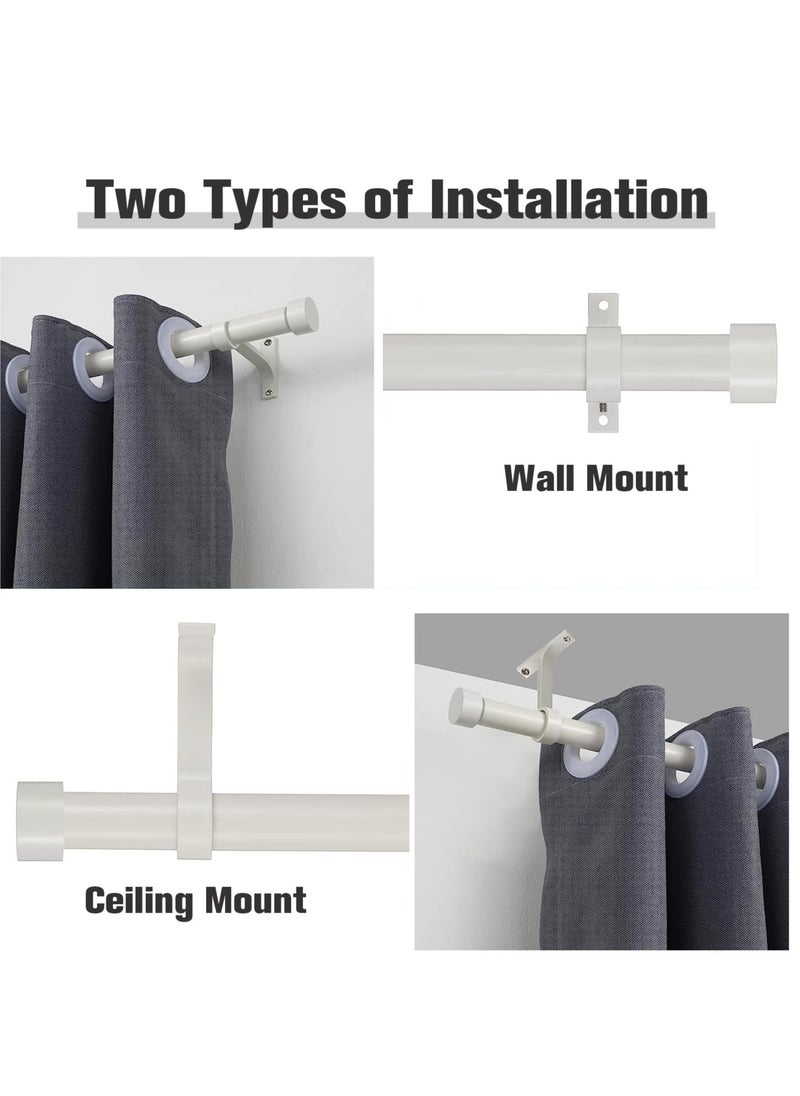 Generic - 3Pcs Heavy Duty Metal Curtain Pole Brackets, Wall-Mounted Holders for 25mm-28mm Curtain Rods, Durable Single Rod Support Set for Easy Curtain Hanging. - Image 1