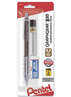 Pentel Graph Gear 800 Mechanical Drafting Pencil 0.3Mm Brown Barrel With Lead (Pg803Lzbp)  - Image 1