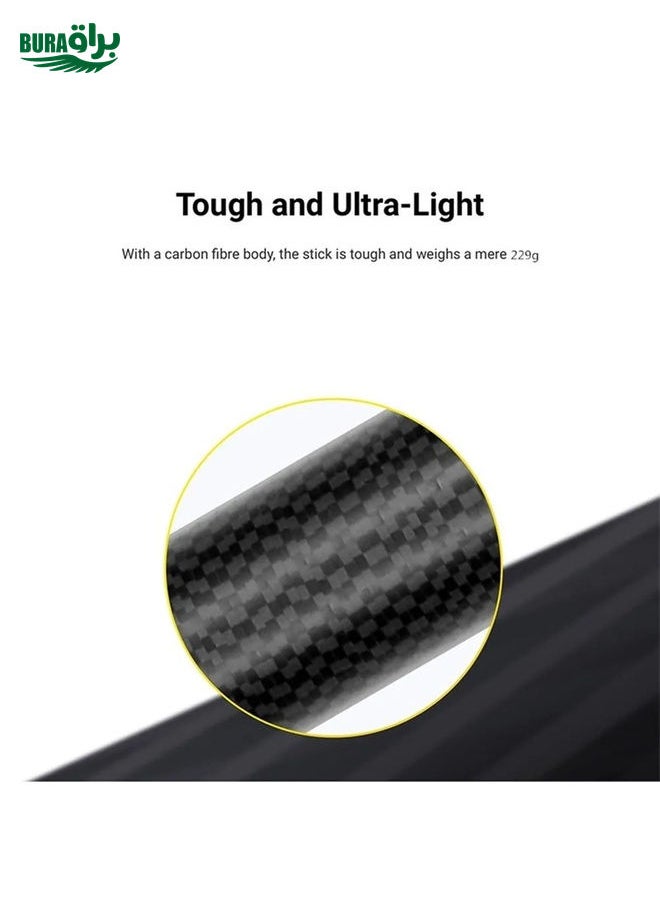 BURAQ - 1.5m Carbon Fiber Extended Monopod Invisible Selfie Stick For Insta360  / DJI Action / GoPro / Xiao Yi Sports Camera - Image 1