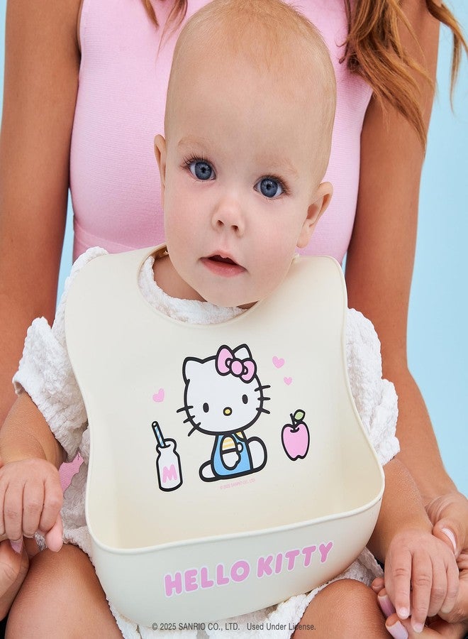 JuJuBe Hello Kitty Silicone Baby Bib, Food-Grade BPA-Free Silicone, Dishwasher-Safe with Deep Catch Pocket, Adjustable Ouch-Free Fasteners, Keeps Baby Clothes Clean & Dry, Babies 4 Months+ - Image 3