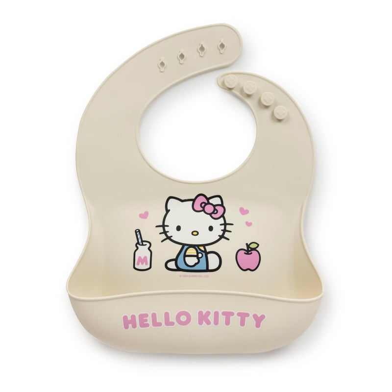 JuJuBe Hello Kitty Silicone Baby Bib, Food-Grade BPA-Free Silicone, Dishwasher-Safe with Deep Catch Pocket, Adjustable Ouch-Free Fasteners, Keeps Baby Clothes Clean & Dry, Babies 4 Months+ - Image 1