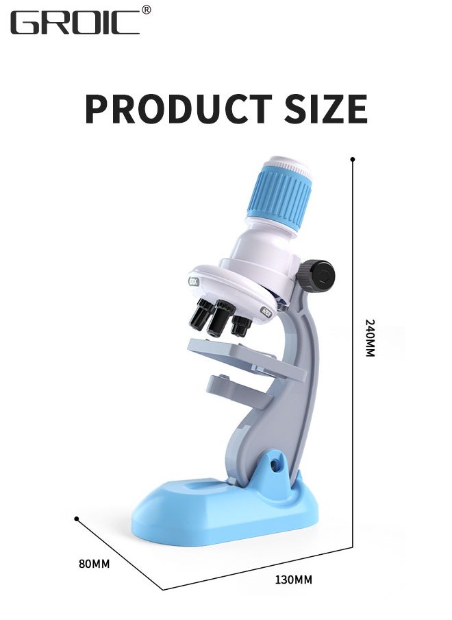 GROIC - Kids Microscope Science Microscope Kits Little World Science Kits Beginner Microscope Kit with LED 200X, 600X and 1200X Magnification Kids Educational Toy Preschool Science Toy - Image 1