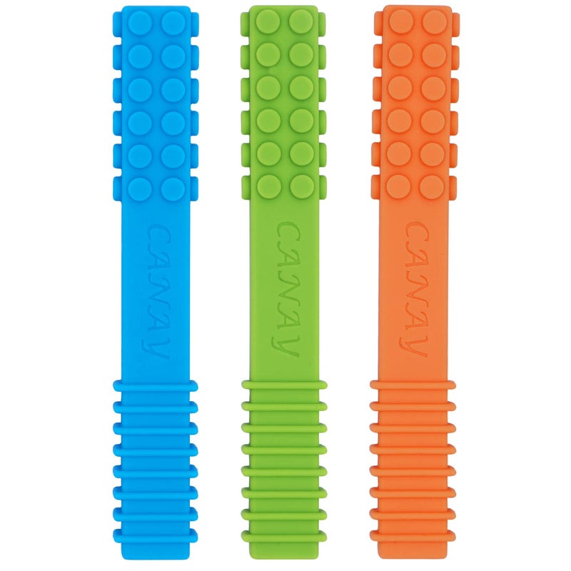 CANAY Xtra Tough Sensory Chew Stick Toys 3 Pack Designed for ADHD Autism SPD Oral Motor Stimulation Special Needs Extra Tough Sensory Oral Motor Chew Tool for Aggressive Chewer for 012 Year