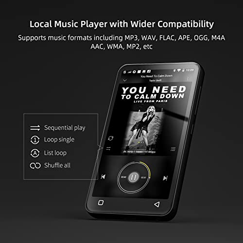 innioasis MP3 Player with Bluetooth and WiFi,MP3 Player with Spotify,Spotify Kids,Audible,Pandora,Amazon Music,4" Music Player MP4 Up to 1TB(80GB,Black) - Image 3