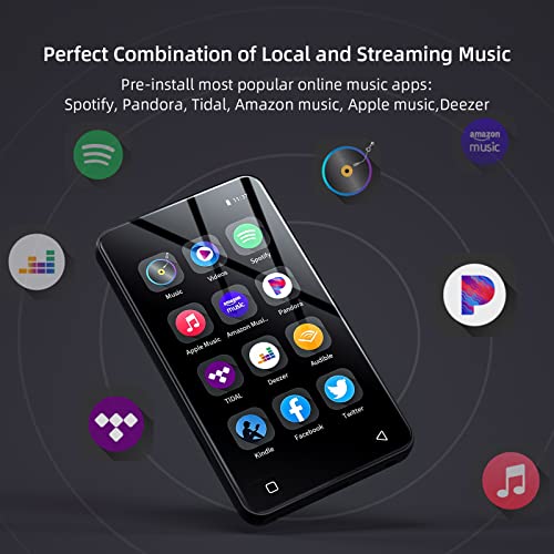innioasis MP3 Player with Bluetooth and WiFi,MP3 Player with Spotify,Spotify Kids,Audible,Pandora,Amazon Music,4" Music Player MP4 Up to 1TB(80GB,Black) - Image 2