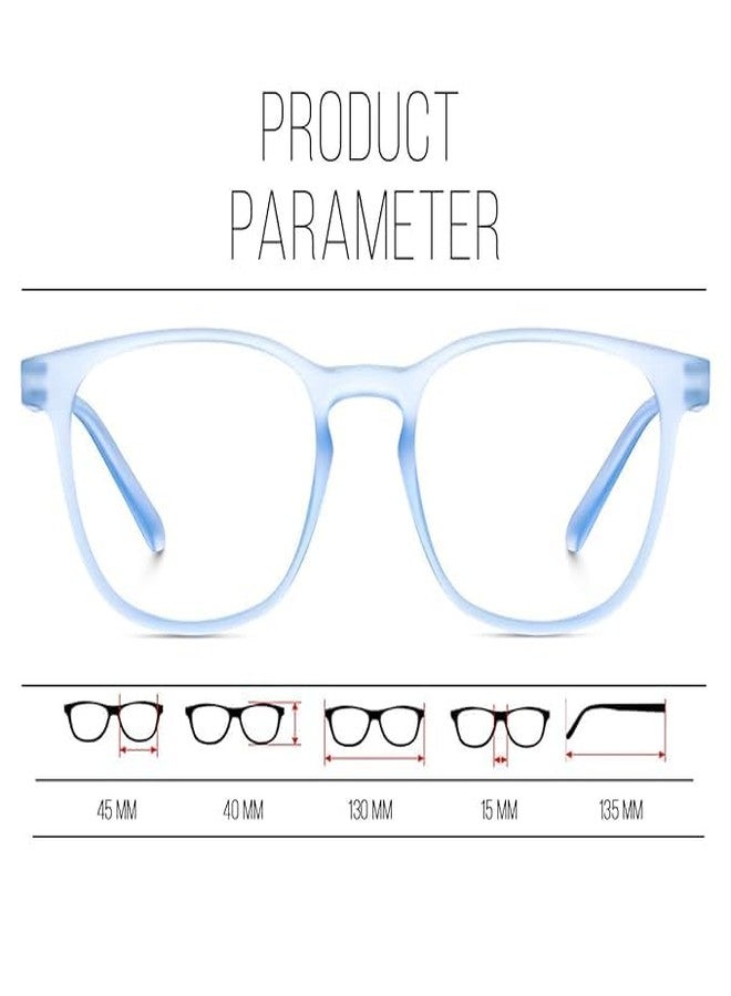 Roshfort Zero Power Square Eyewear Frames Blue lightweight TR frames with UV protection Perfect accessory for everyday use Men & Women. (Blue, D-2) - Image 4