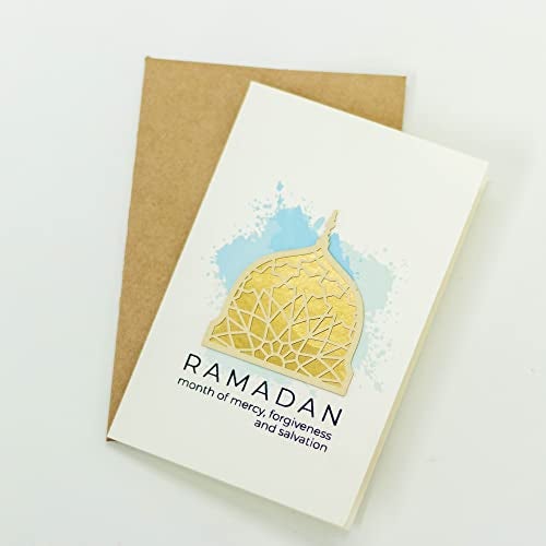 Confetti 6 Pcs Ramadan Kareem Greeting Cards with Envelopes Gift 3D Card with Envelopes Holders for Ramadan Eid Mubarak Greetings Supplies Eid Holiday Celebrations Decorations - Image 1