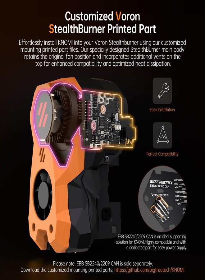 BIGTREETECH KNOMI V2.0 UI Mini Multi-Color Touch Screen Display 1.28inch Upgrade BTT EBB SB2209/SB2240 CAN for Voron StealthBurner Support Klipper OTA Firmware Updates, KINGPRINTER-1040000055 - Image 4