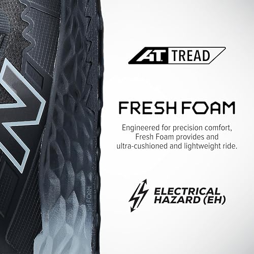 New Balance Fresh Foam Cremorne Composite Toe Safety Shoes for Men - Non Slip, Electrical Hazard - Black/Grey, Low Rise - Image 4
