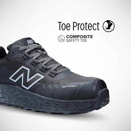New Balance Fresh Foam Cremorne Composite Toe Safety Shoes for Men - Non Slip, Electrical Hazard - Black/Grey, Low Rise - Image 2