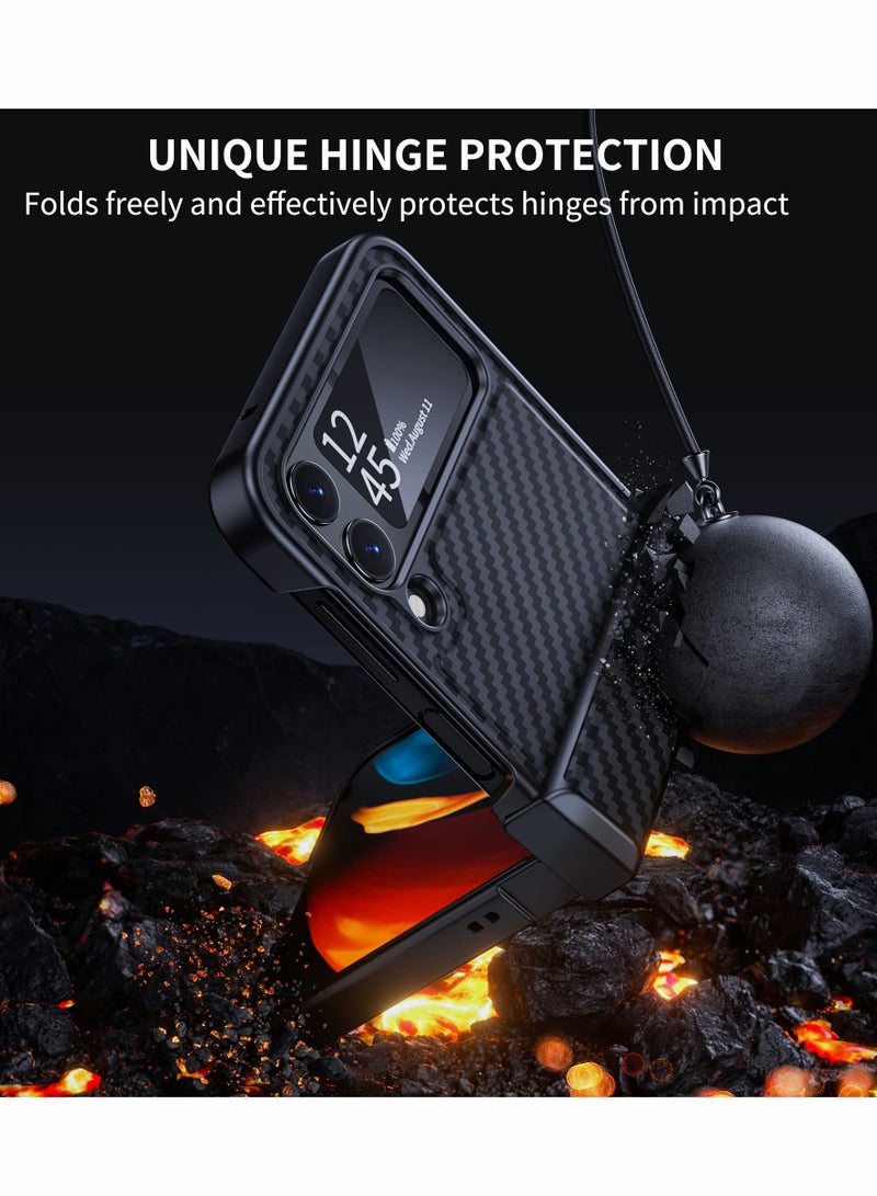 Excefore KATWAVE for Samsung Galaxy Z Flip 4 Case with Hinge Protection, Luxury Business Ultra-Thin Hard PC Shockproof Protective - Image 4