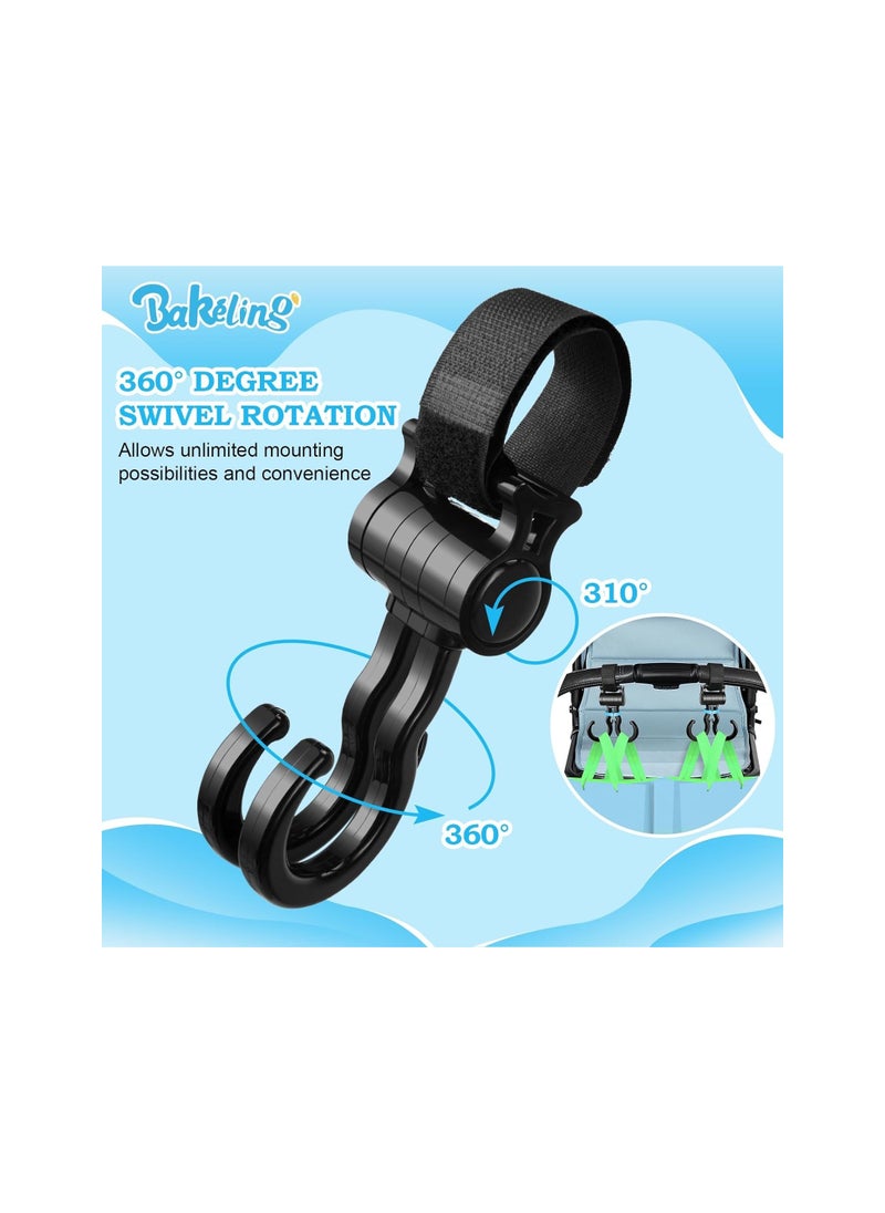 Generic Baby Stroller Hooks, Multifunctional Holders Hook, for Hanging Diaper Bags Baby Stuff Organizer Groceries Purse Mommy Hook Stroller, Universal Car Vehicle Back Seat Headrest Hooks- 2pack  - Image 2