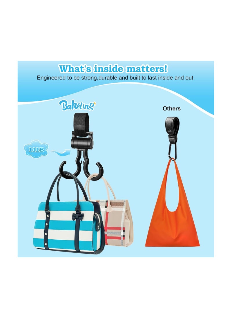 Generic Baby Stroller Hooks, Multifunctional Holders Hook, for Hanging Diaper Bags Baby Stuff Organizer Groceries Purse Mommy Hook Stroller, Universal Car Vehicle Back Seat Headrest Hooks- 2pack  - Image 4