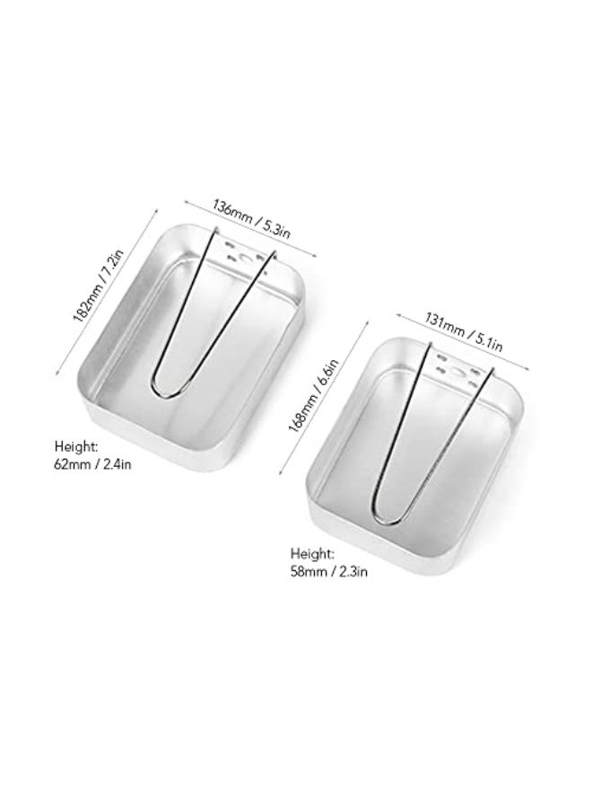 Labymos 2pcs Mess Tin Kit Aluminum Camping Cookware Set Cooker Lunch Box Food Container for Camping Hiking Backpacking Picnic  - Image 5