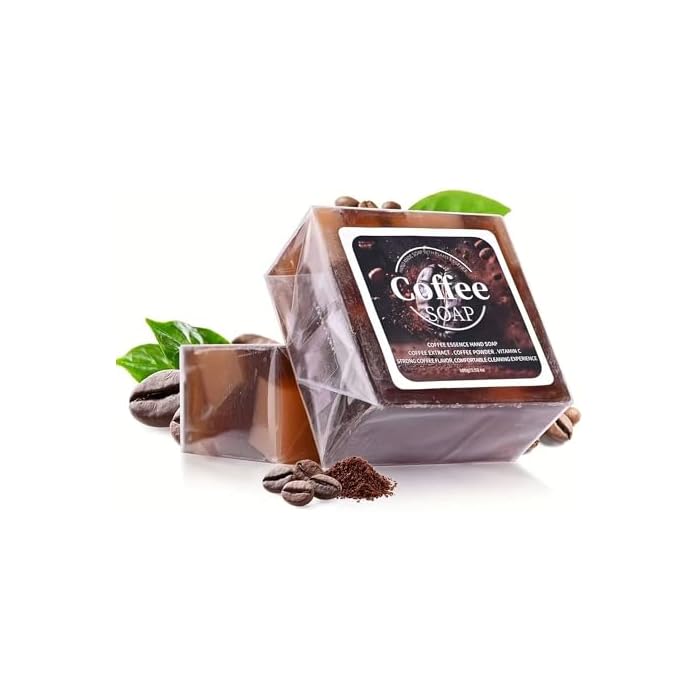 Coffee Cleansing Essential Oil Bar Soap 3.52oz, Body Scrub Soap, Clean, Acne, Refreshing, Boost Metabolism &Remove Dead Skin, Energizing & Exfoliating with Ground Coffe, Light Coffee Scent