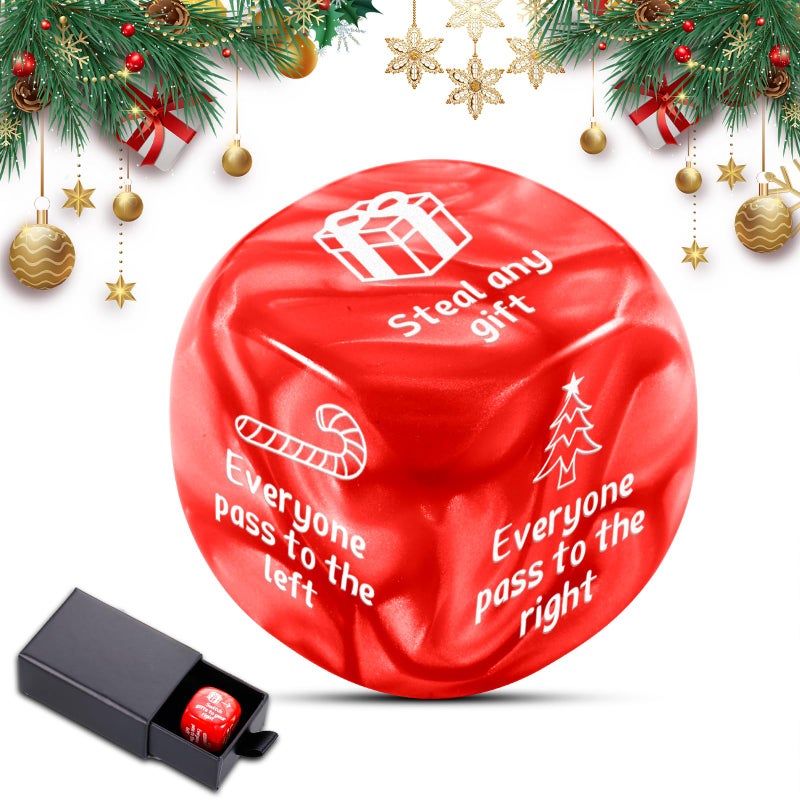 Perleddom Christmas Games for Family Party Santa Swap Gift Exchange Dice Christmas Stocking Stuffers Exchange Dice Games for Women Men Friends White Elephant Gifts Santa Swap Dice Games for Family Party - Image 3