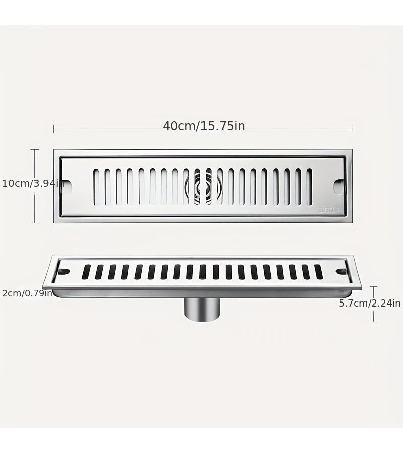 1pc 11.81inch Side Row Stainless Steel Thickened Large Displacement Bathroom Floor Drain Filter Odor Proof For Hotel Shower Room Engineering Bathroom Accessories - Image 5