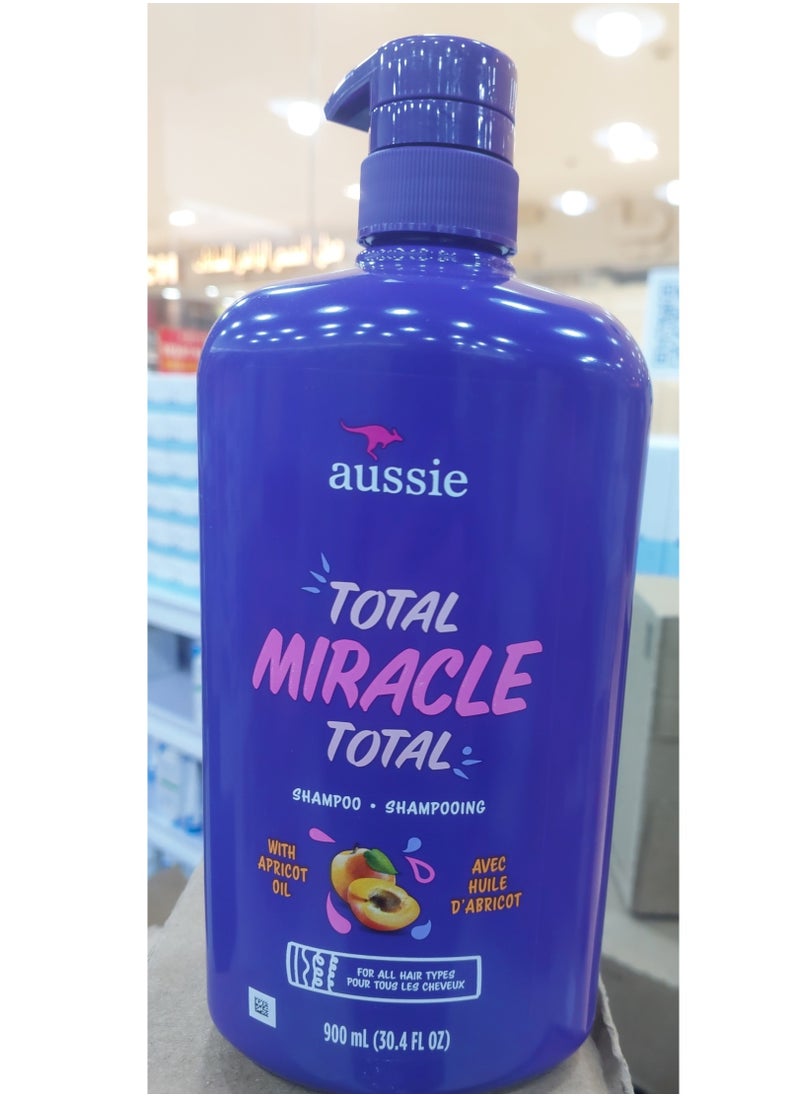 Aussie - aussie TOTAL miracle SHAMPOO with APRICOT OIL FOR ALL HAIR TYPES OIL900ML - Image 1